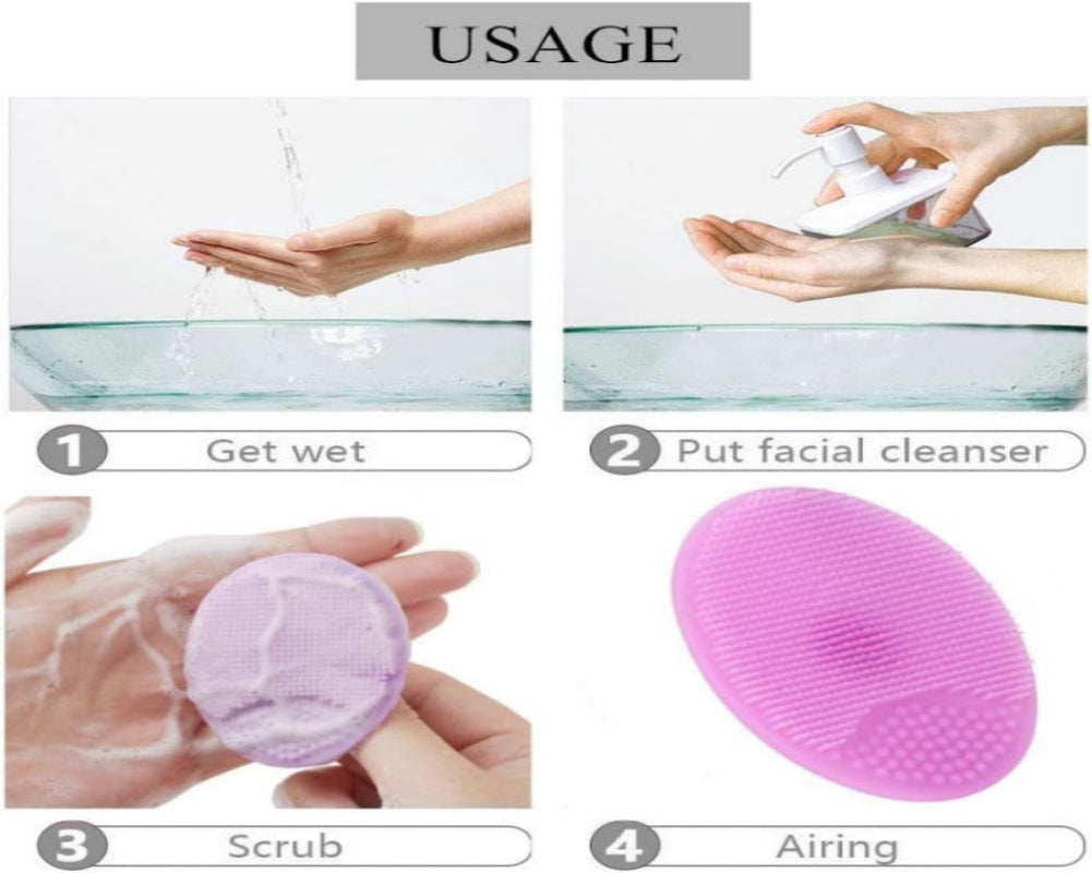 Blush Verve™ Silicone Facial Cleansing Scrubber Set – 10 Pack Deep Pore Exfoliating Face Brushes