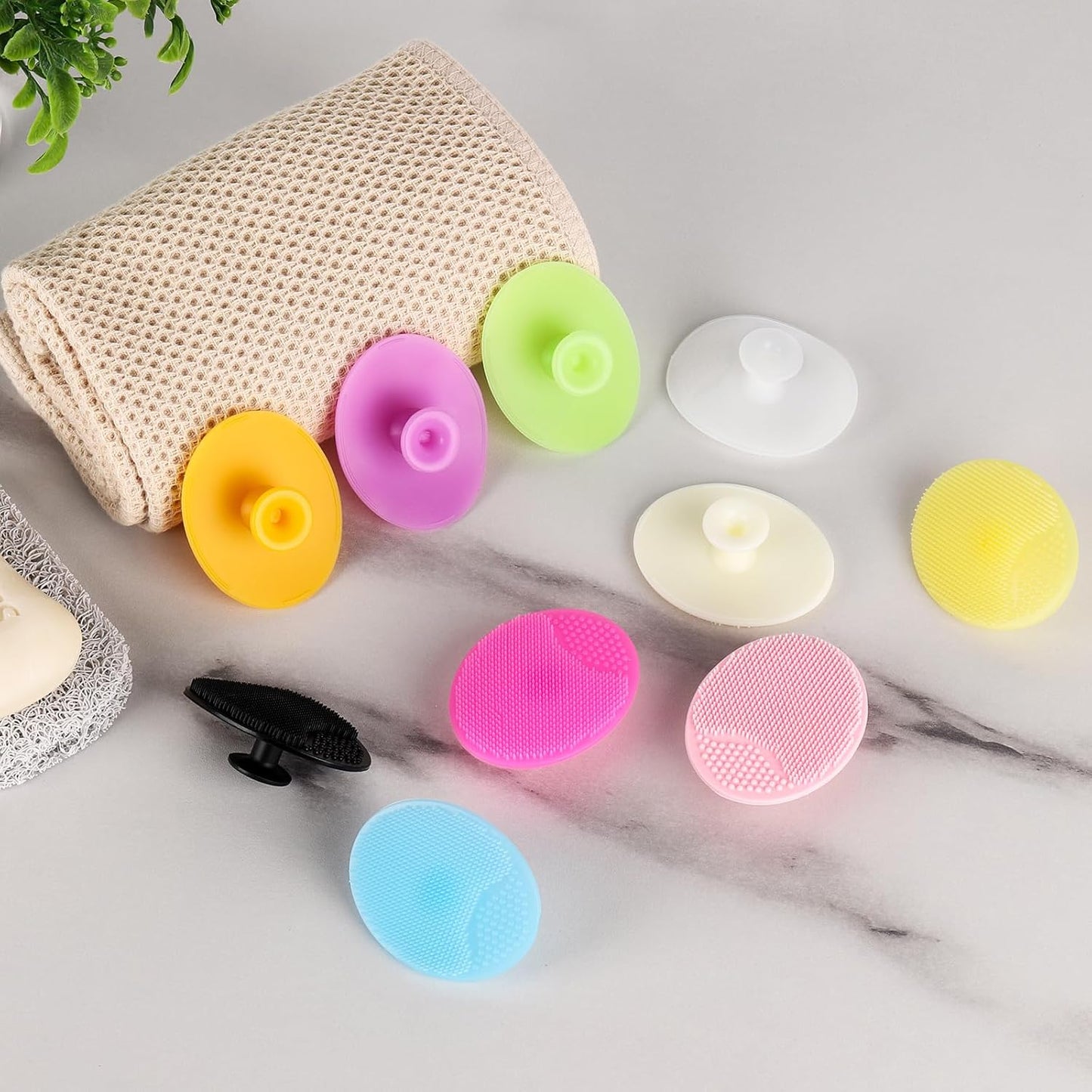 Blush Verve™ Silicone Facial Cleansing Scrubber Set – 10 Pack Deep Pore Exfoliating Face Brushes